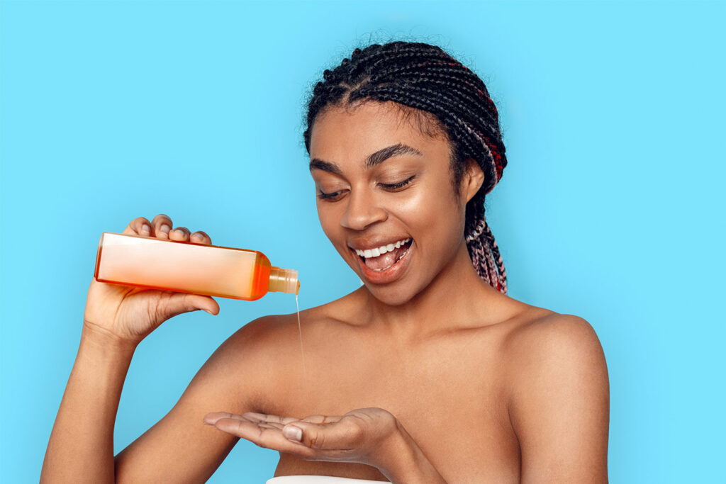 woman getting ready to wash her braids